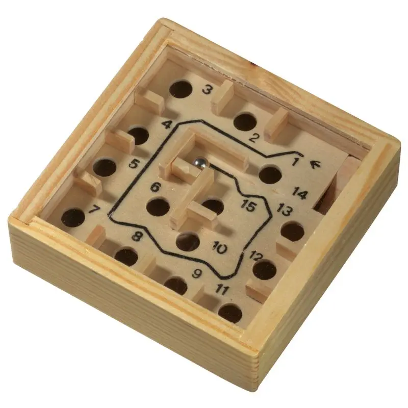 LOST Holz-Labyrinth: Kniffliges Denkspiel aus Naturholz für alle Altersgruppen