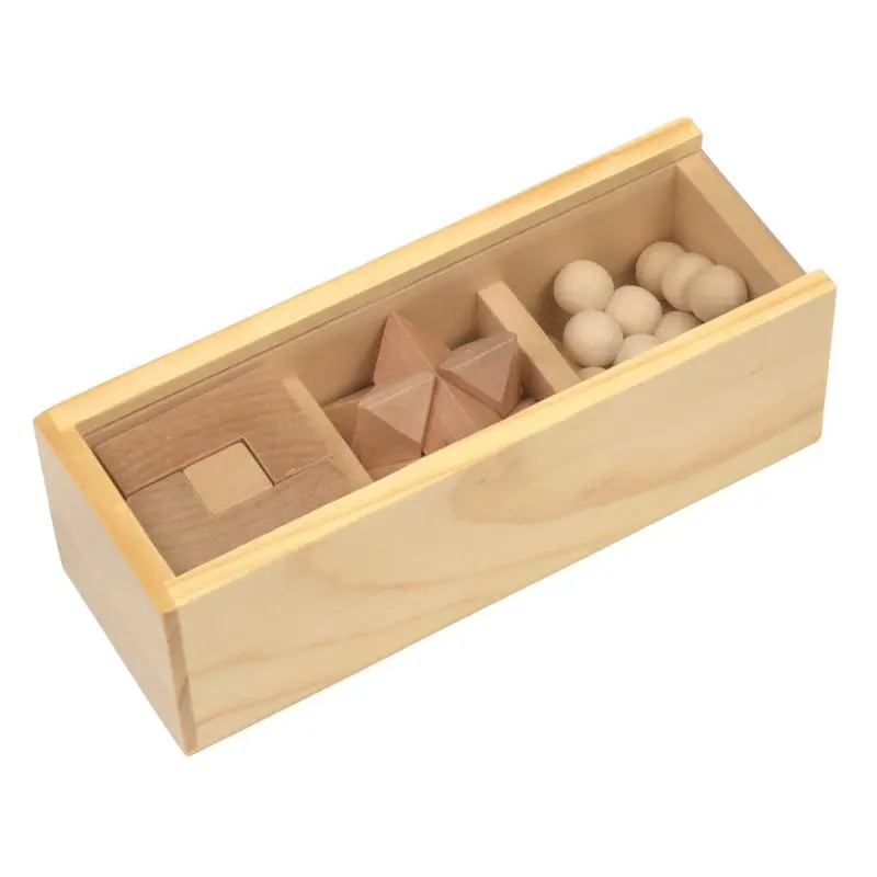 Geschicklichkeitsspiel-Set BRAIN POWER - Intelligentes Puzzle-Set, braun, Gehirntraining