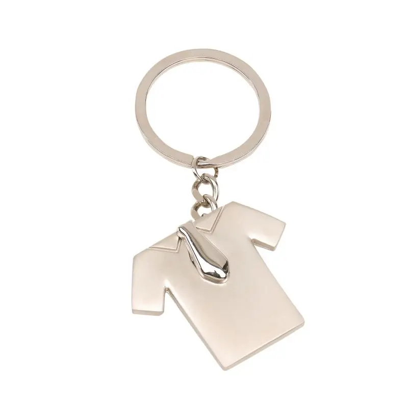 Schlüsselanhänger mit Krawattenhemd-Motiv in Silber - Einzigartiges Accessoire