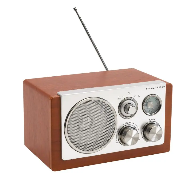 Retro AM/FM-Radio CLASSIC in Braun und Silber - Stilvolles Audioerlebnis