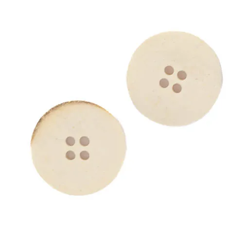 4-Loch Knopf Creme/Natur – Holzimitatknopf KBR-37
