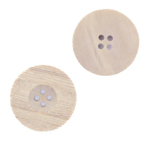 4-Loch Knopf Hellbraun – Holzimitatknopf KBR-35
