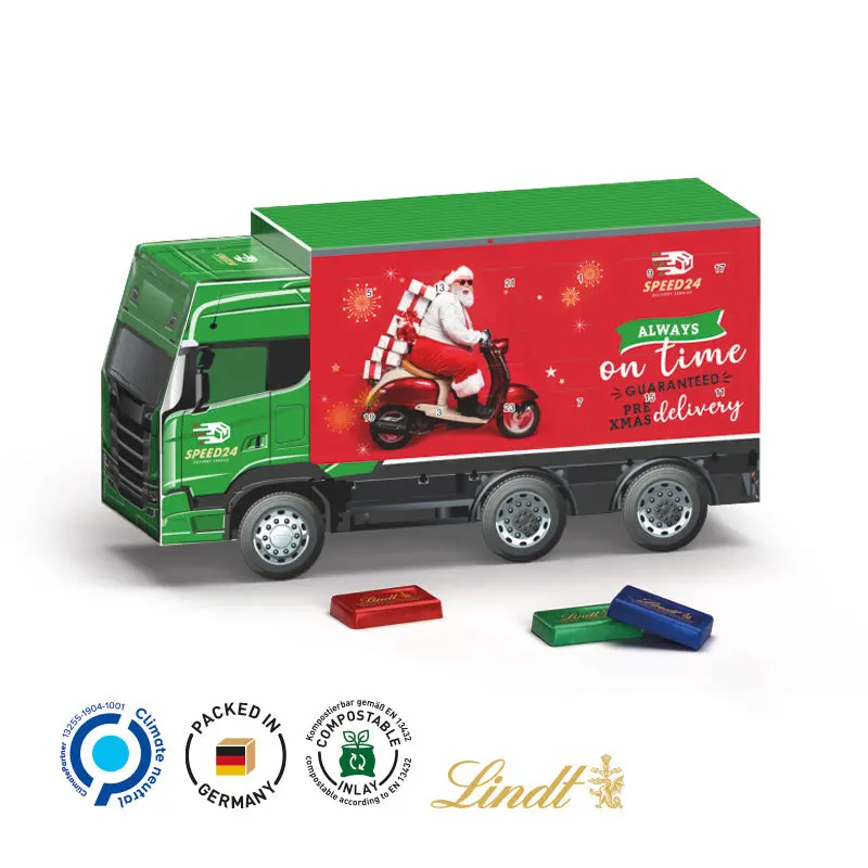Festlicher LKW-förmiger Adventskalender, ideal für Sammler und Kinder