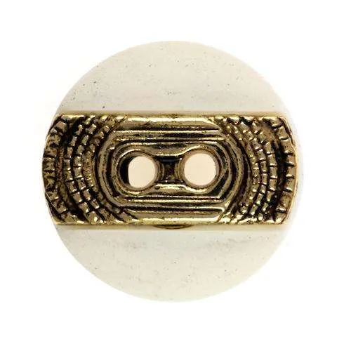 2-Loch Knopf Creme Goldfarben – Kunststoffknopf BL-58