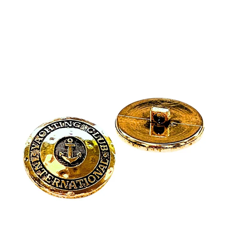 Maritimer Uniformknopf Gold glänzend mit Anker – Yachting Club KGO-42G