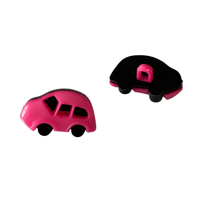 Kinderknopf Auto Schwarz 18 mm – Kunststoffknopf KK-52-D.-Pink