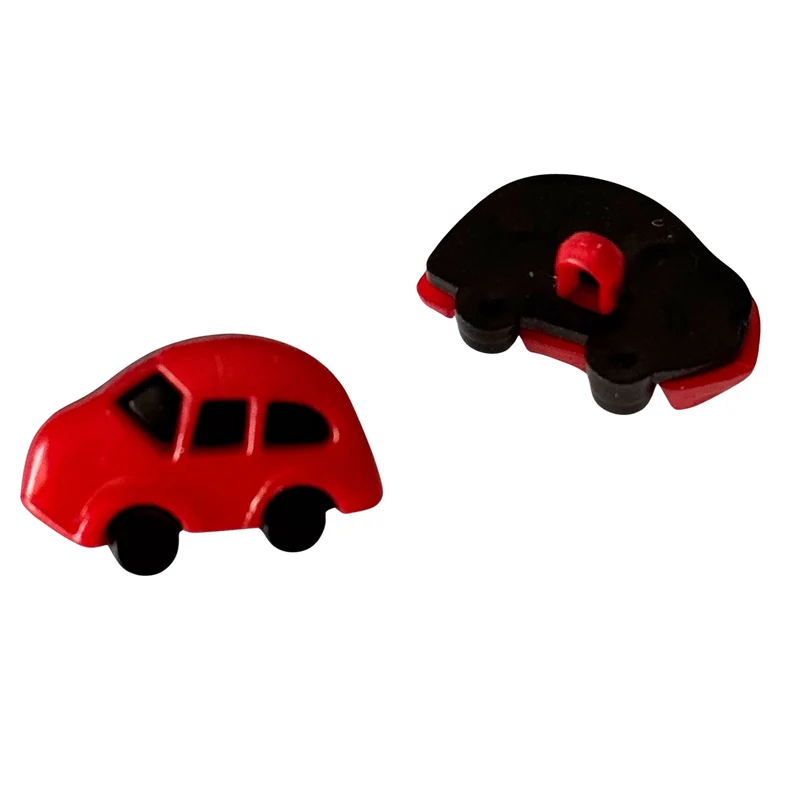 Kinderknopf Auto Rot 18 mm – Kunststoffknopf KK-52-rot
