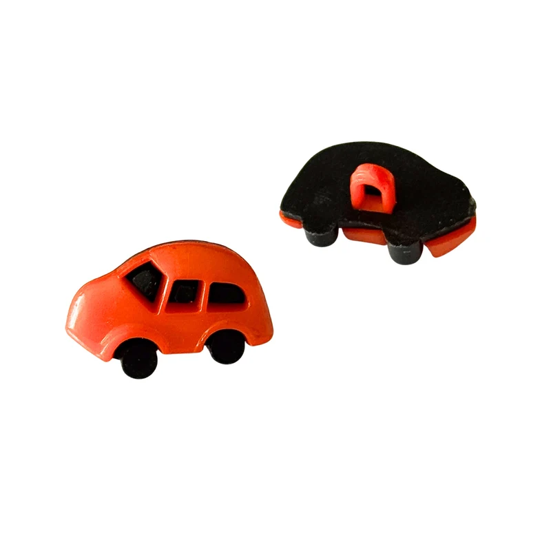 Kinderknopf Auto Orange 18 mm – Kunststoffknopf KK-52-orange