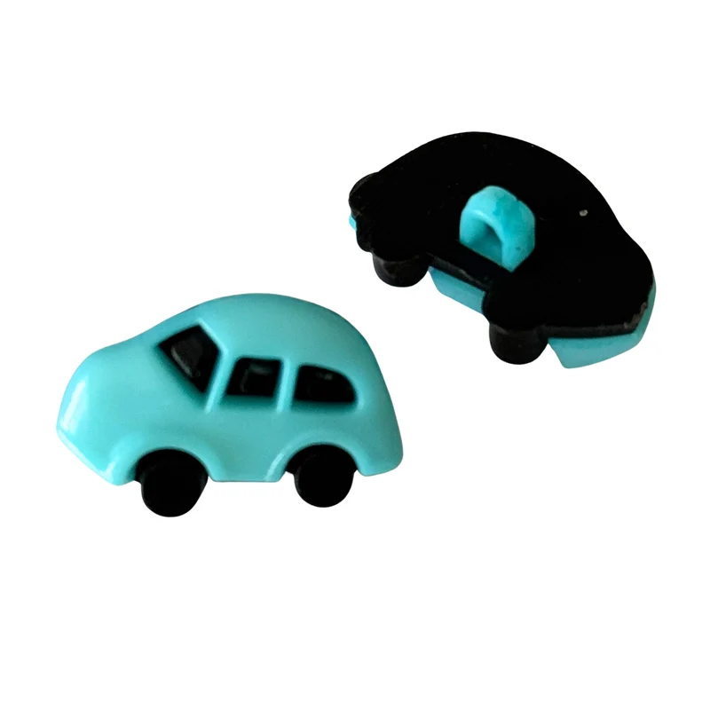 Kinderknopf Auto Türkis 18 mm – Kunststoffknopf KK-52-Türkis