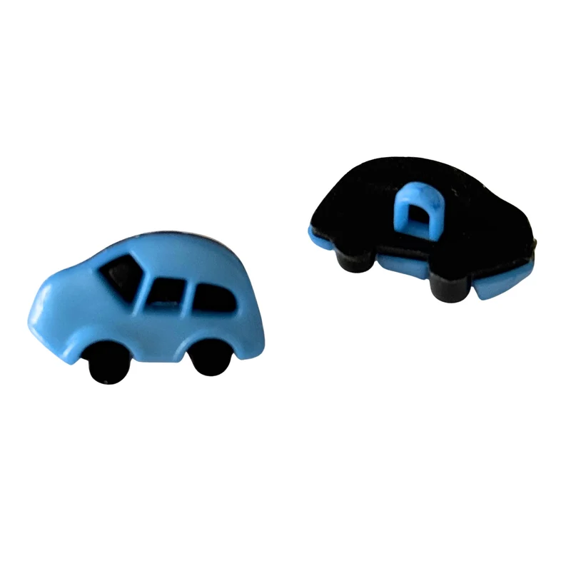 Kinderknopf Auto Blau 18 mm – Kunststoffknopf KK-52-hell-blau
