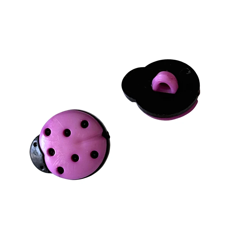 Kinderknopf Käfer Lila 15 mm – Kunststoffknopf KK-13-Lila