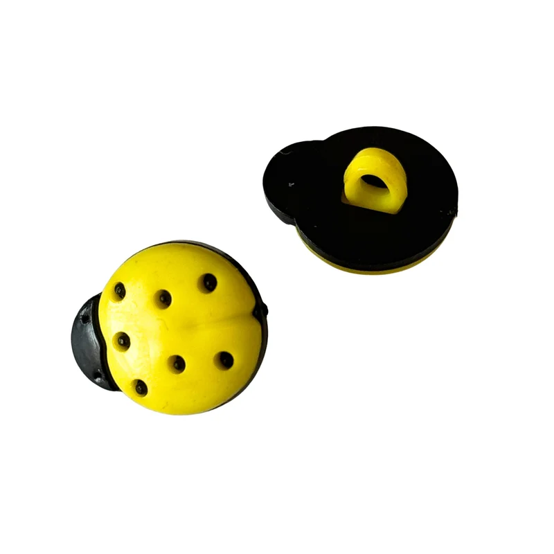 Kinderknopf Käfer Gelb 15 mm – Kunststoffknopf KK-13-Gelb