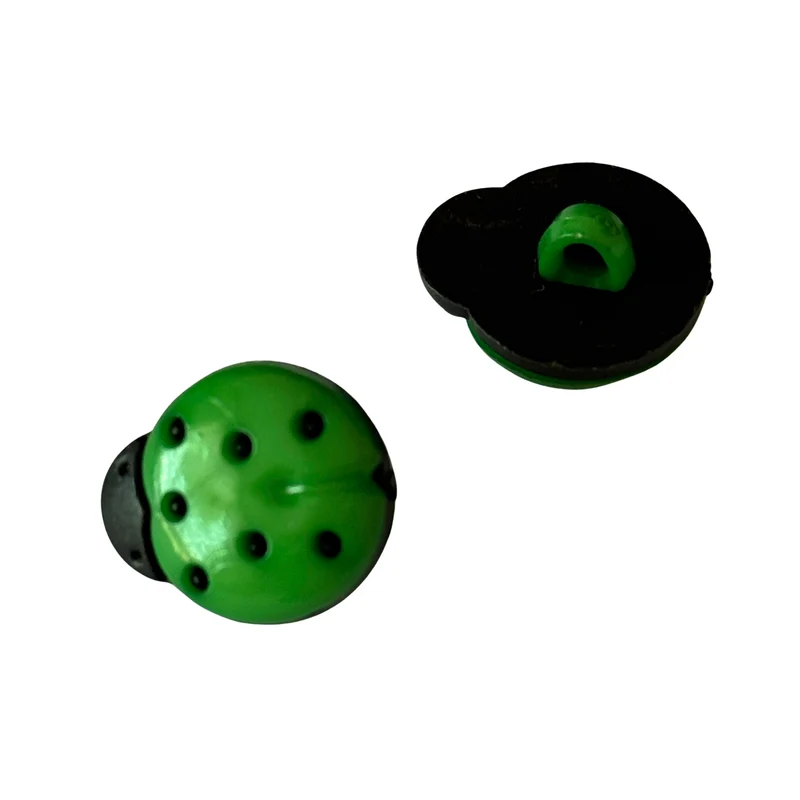 Kinderknopf Käfer Grün 15 mm – Kunststoffknopf KK-13-Grün