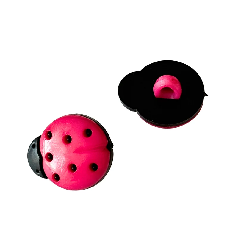 Kinderknopf Käfer Schwarz 15 mm – Kunststoffknopf KK-13-Pink