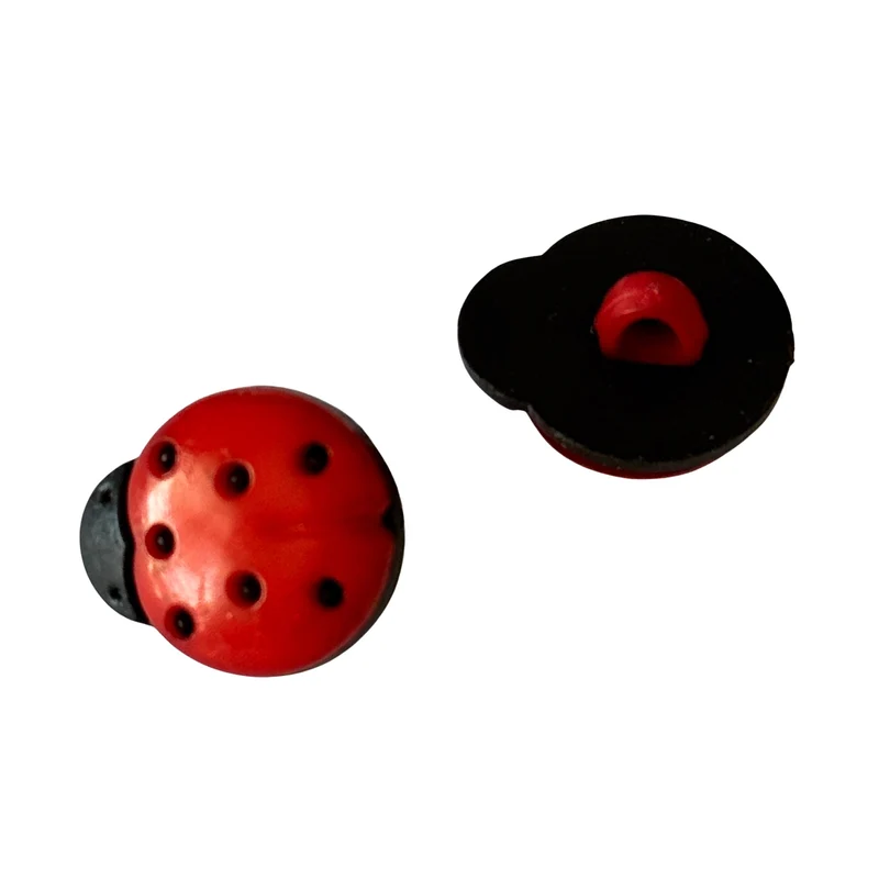 Kinderknopf Käfer Rot 15 mm – Kunststoffknopf KK-13-ROT