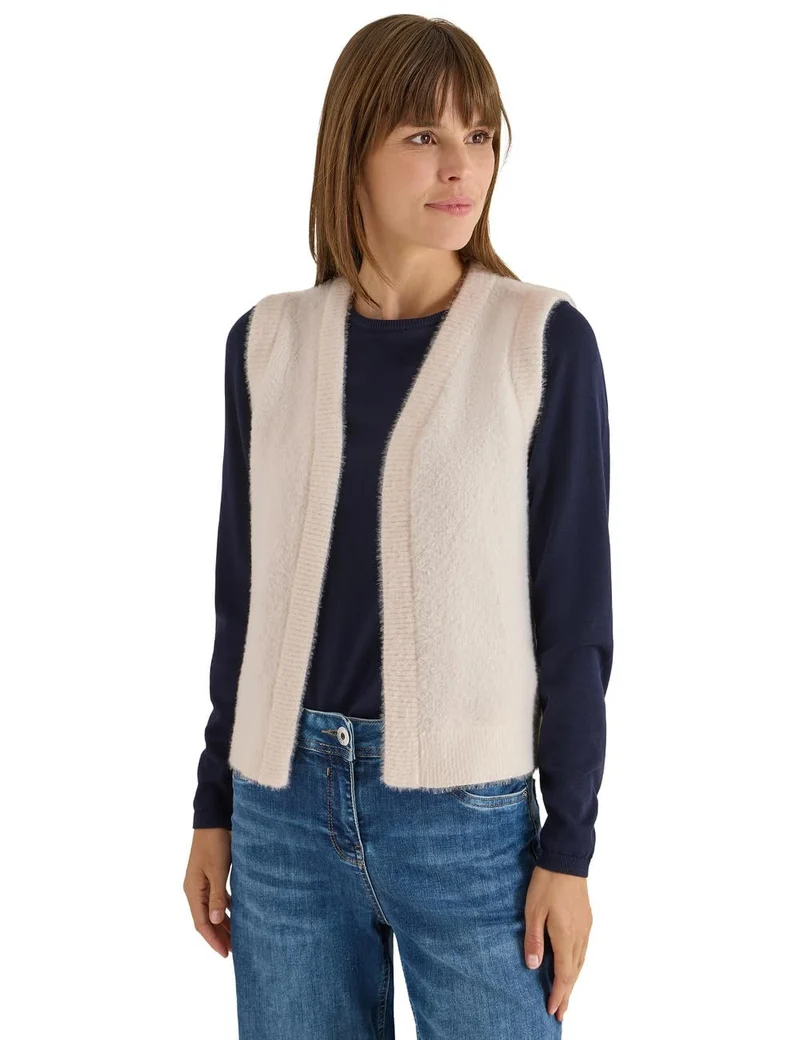 CECIL Open feather yarn vest - 71621_B254054_16835