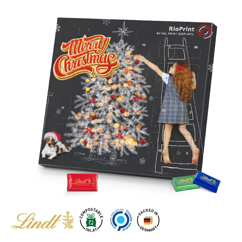 Lindt Täfelchen Adventskalender, Genussvolle Vorweihnachtszeit - Exquisite Auswahl