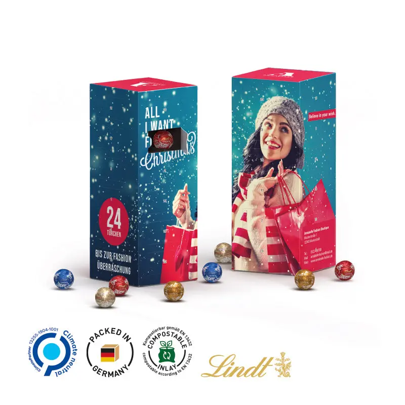 Lindt Mini Kugeln Tower Adventskalender - Täglich feinste Schokolade genießen