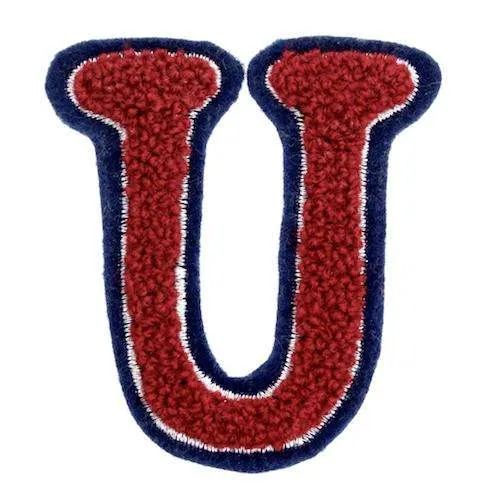 Applikation Buchstabe U Rot Blau – Stoff AM-10