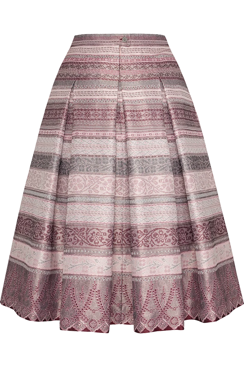 Midi-Trachtenrock 70cm gestreift - beere