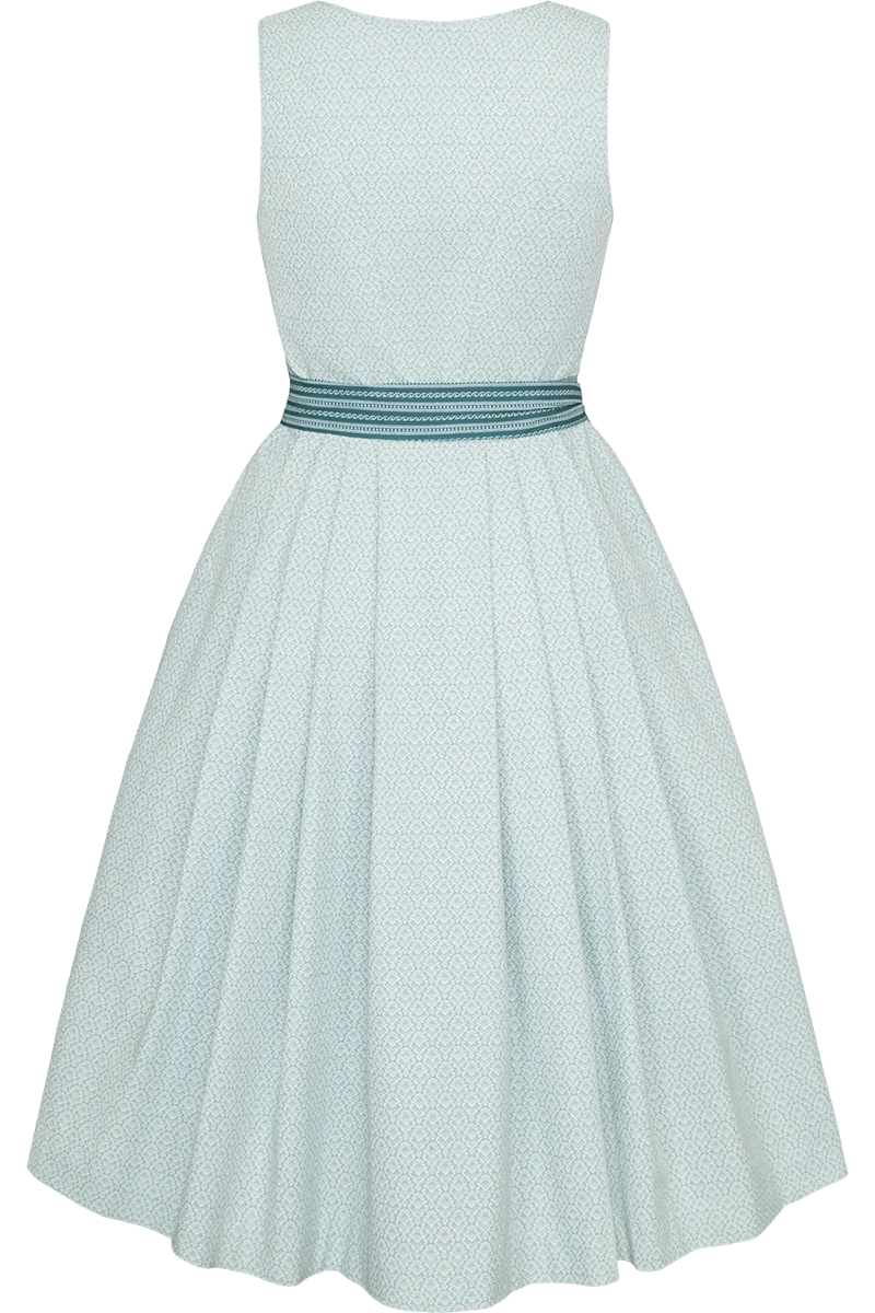 Dirndl aus reiner Baumwolle in Midilänge 70cm - türkis