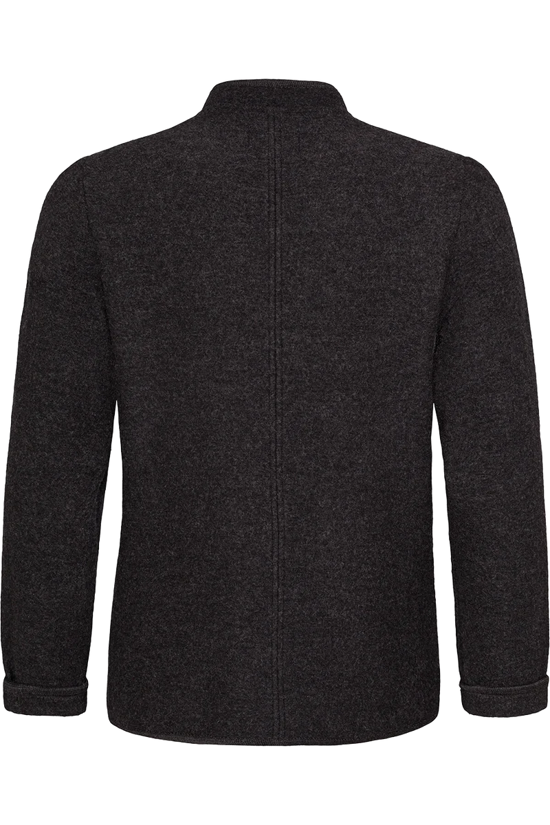 Herren Schurwolljacke mit Stehkragen - anthra/anthra