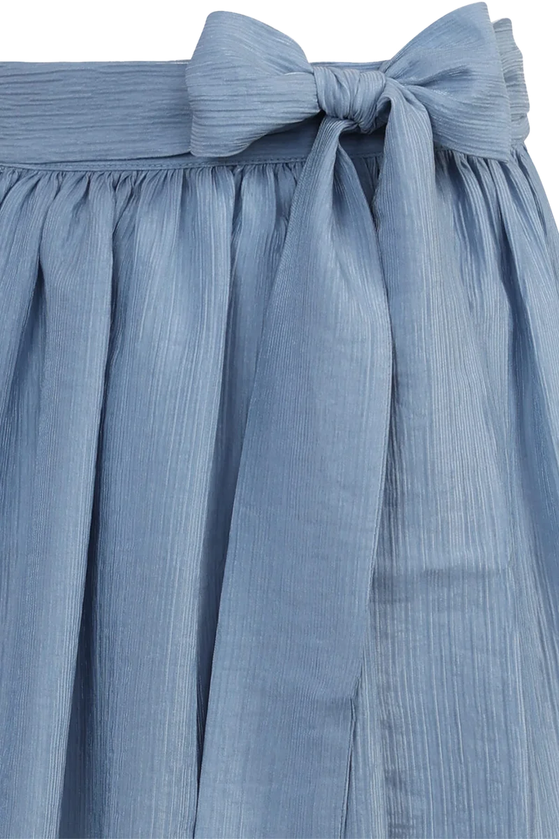 Midi-Dirndlschürze 75cm mit Crinkle-Struktur - himmelblau