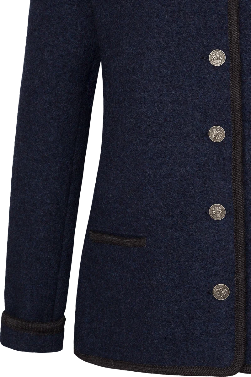 Damen Schurwolljacke mit Stehkragen - marine/anthra