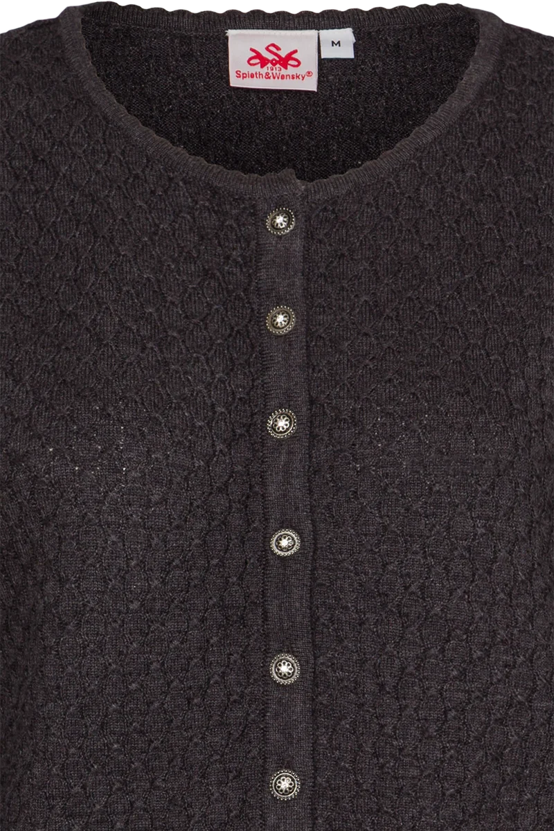 Dirndljacke traditionell mit Rundhalsausschnitt - anthrazit