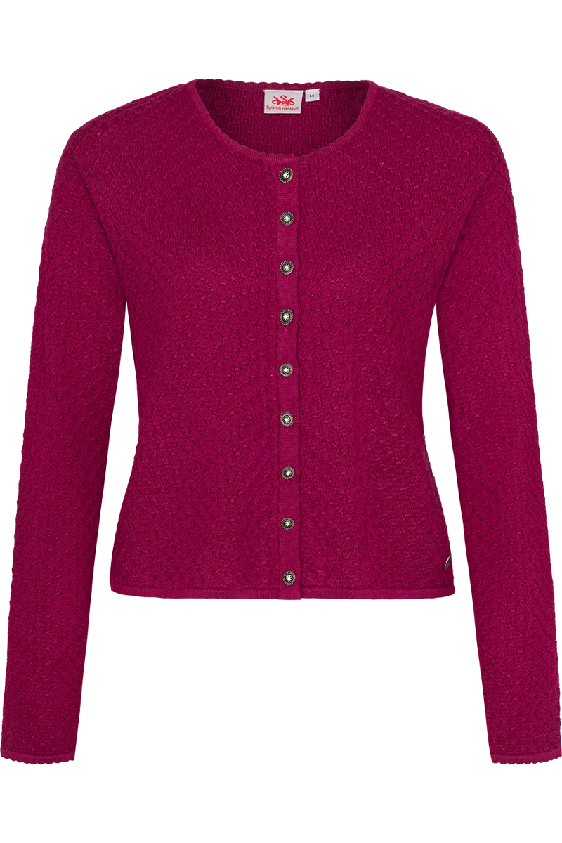 Dirndljacke traditionell mit Rundhalsausschnitt - beere