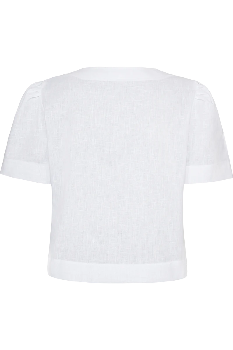 Damen Miederbluse mit Kurzarm - weiß