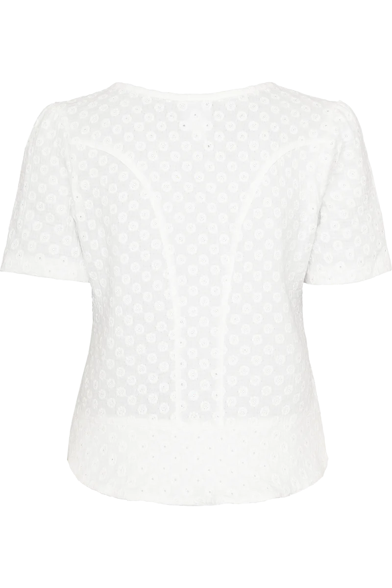 Damen Musselin-Miederbluse mit floralem Design - weiß
