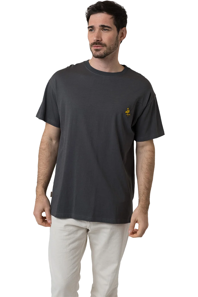Herren T-Shirt mit kultigem Peanuts-Design - dunkelgrau