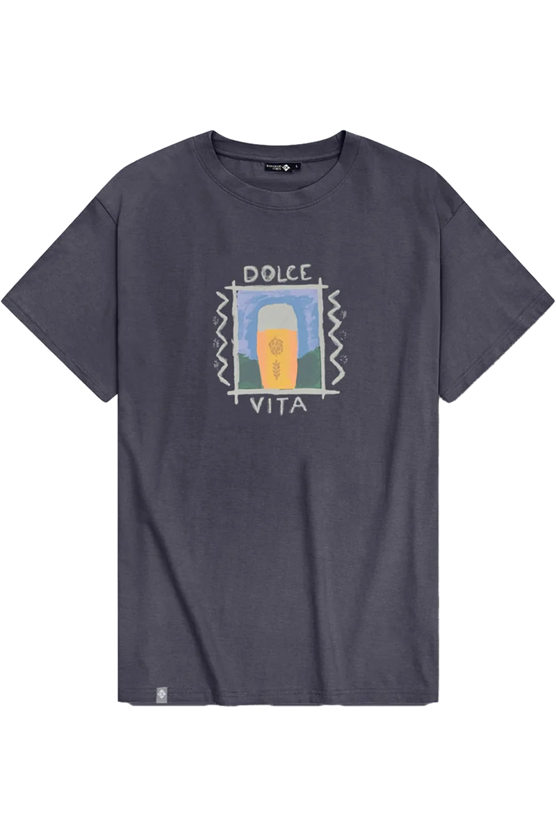 Herren T-Shirt Oro Liquido mit lässigem Druck - dunkelgrau