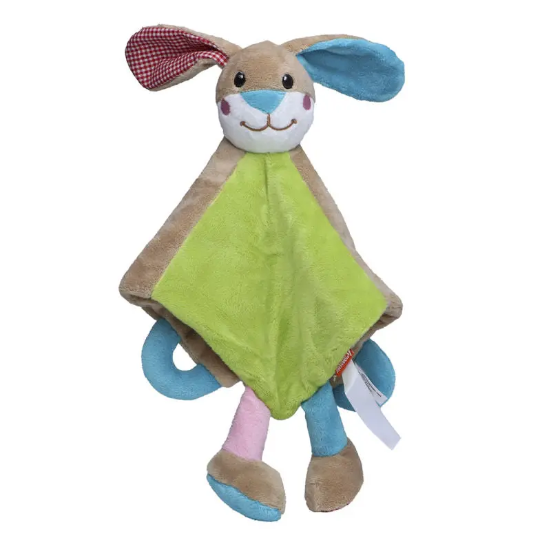 MiniFeet Buntes Kuscheltuch Hase – Vielfarbiges Schmusetuch für Kinder