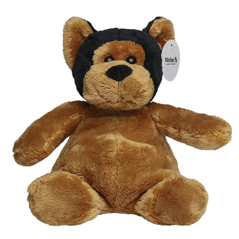 MiniFeet Hund Tomke - Schwarz-Braun Plüschhund Weich & Niedlich Deko & Spielzeug Geschenkidee