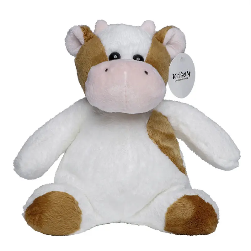 MiniFeet Kuh Bella - Braun-Weiß Plüschkuh Weich & Niedlich Deko & Spielzeug Geschenkidee