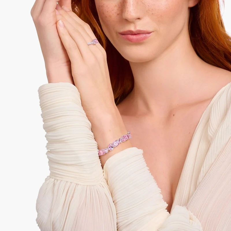 Thomas Sabo Tennis-Armband Damen Glam & Soul Heritage Rosa Silber A2140-051-9-L19V