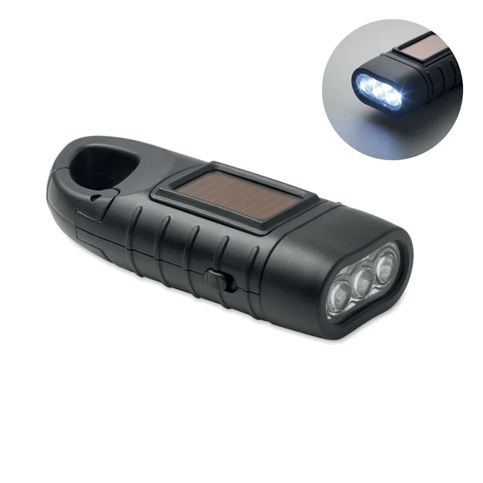 Solar-Taschenlampe mit Dynamokurbel