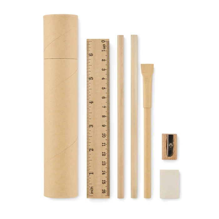 Briefpapierset aus Papierröhren