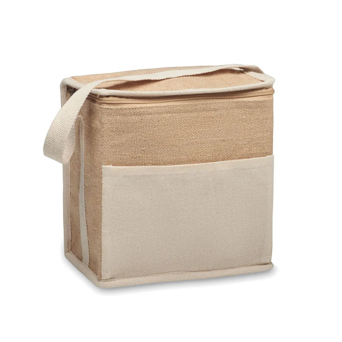 Kühltasche aus Jute und Canvas, 3 l
