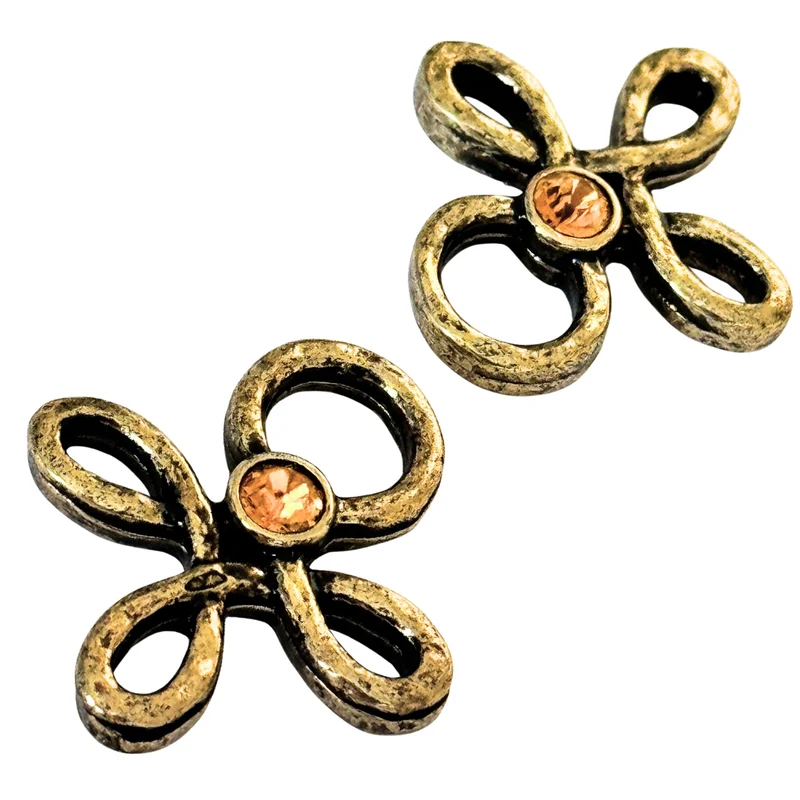 Trachten Miederöse Kleeblatt Gold mit Swarovski® Topaz – TS-16