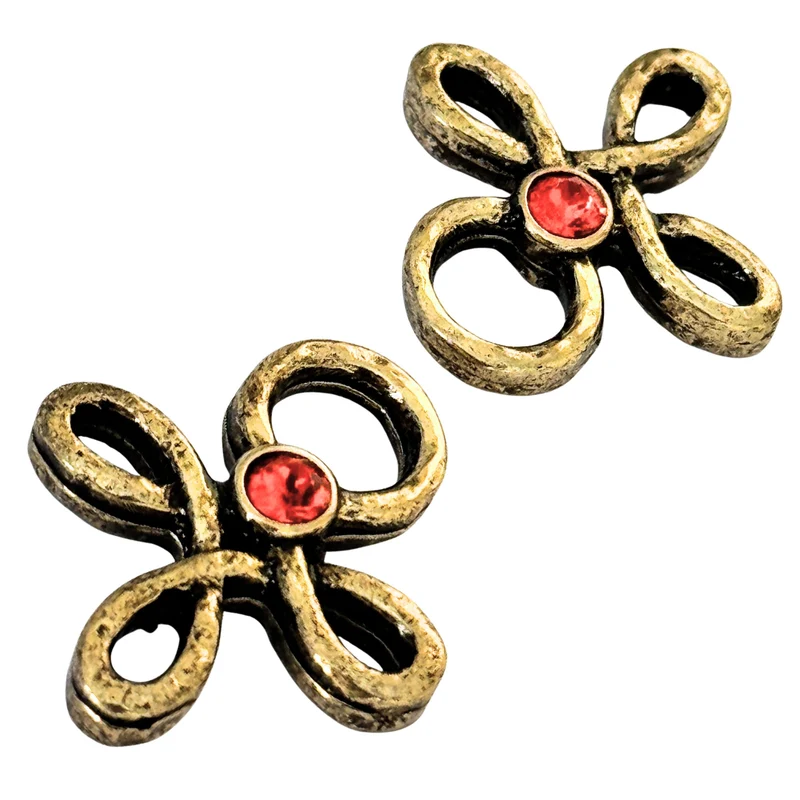 Trachten Miederöse Kleeblatt Gold mit Swarovski® Hyazinth – TS-16