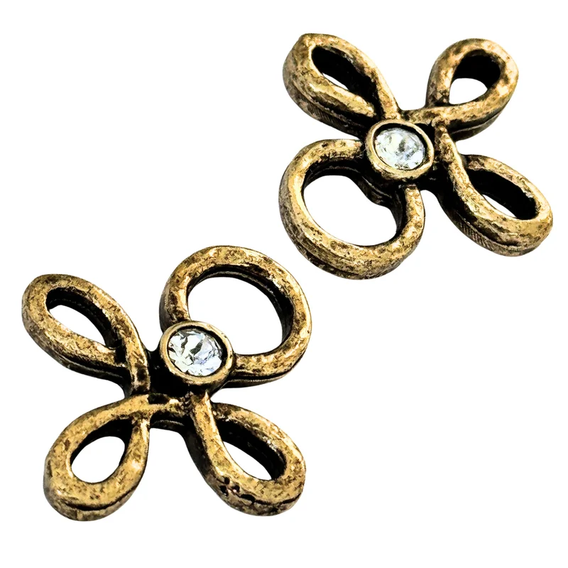 Trachten Miederöse Kleeblatt Gold mit Swarovski® Crystal – TS-16