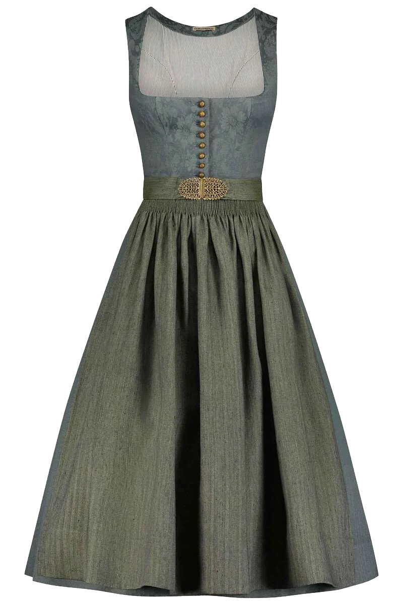 Stretchdirndl Goldfarbene Knöpfe