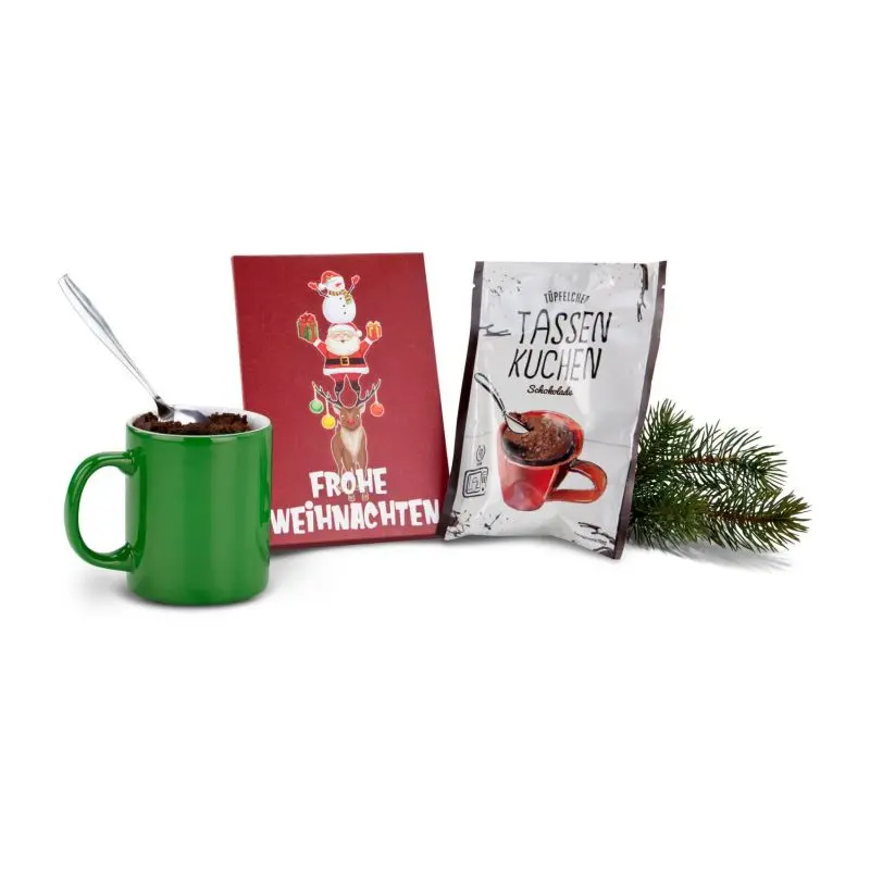 Tassenkuchen 7g - Standardmotiv 'Frohe Weihnachten' - Leckerer Festtagsgenuss