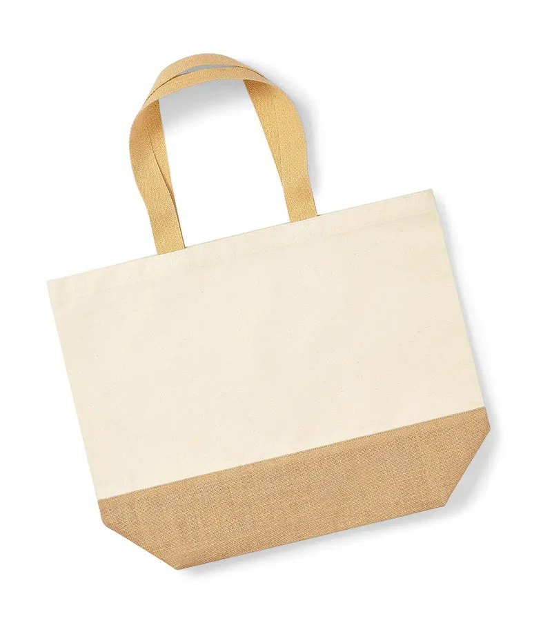 Jute-Canvas-Tasche XL mit großzügigem Stauraum