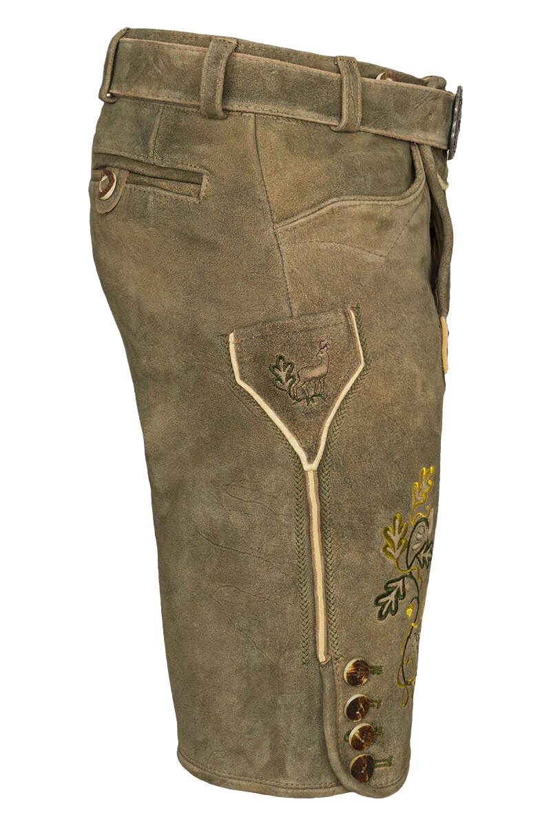 Herren Lederhose kurz bestickt
