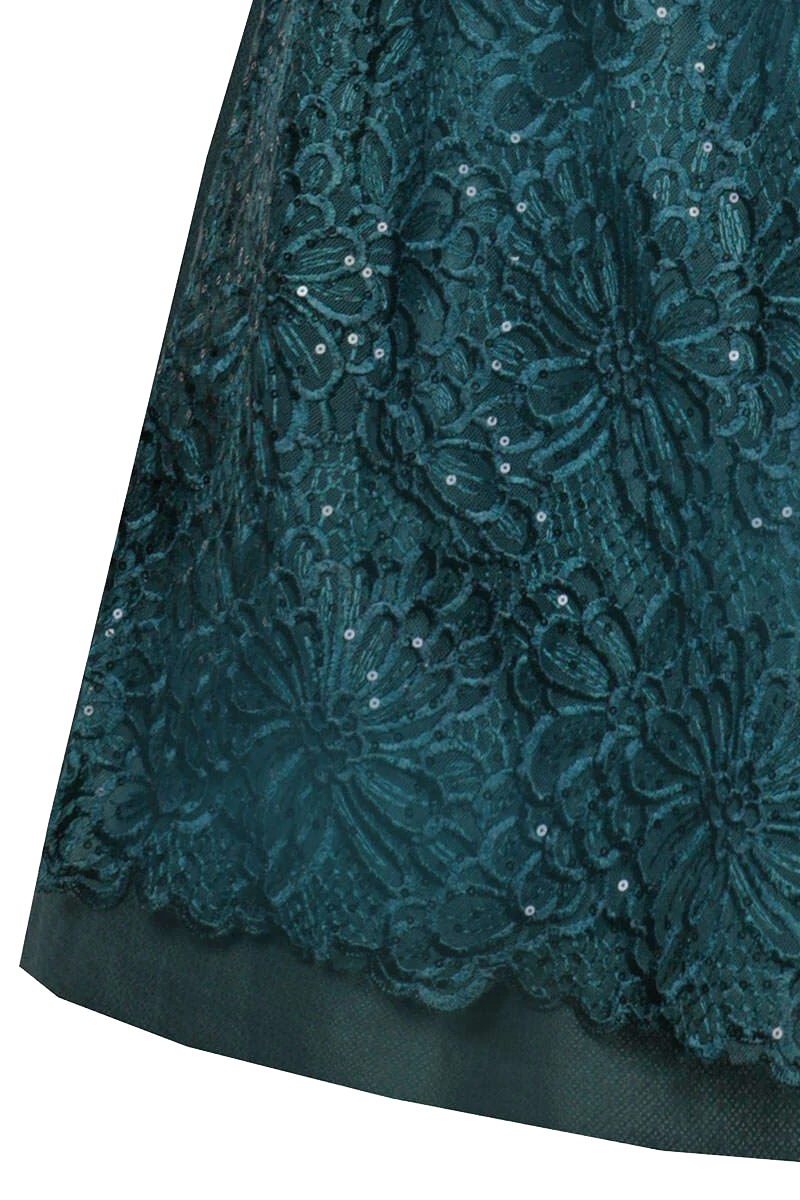 Midi Dirndl mit Spitzenschürze