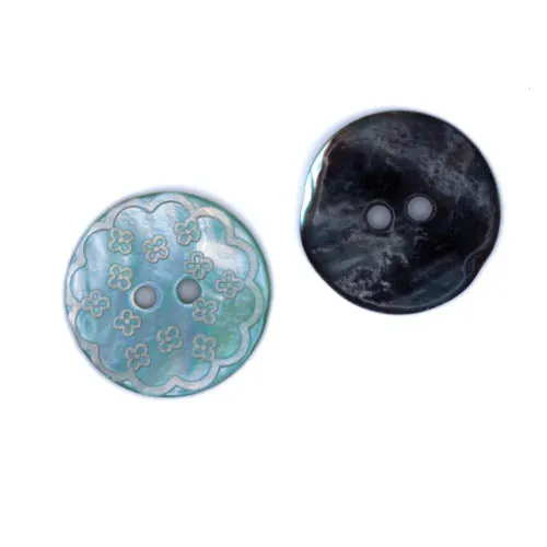 Perlmuttknopf Natur Blau 2-Loch 20 mm – PL-47-hell-blau